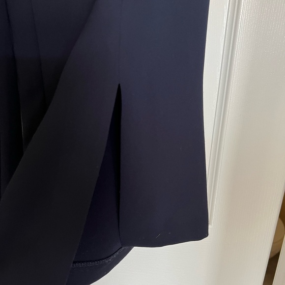 Topshop Boutique Navy Blue Cropped Dress Pants with front slits Size 8 - Picture 2 of 9